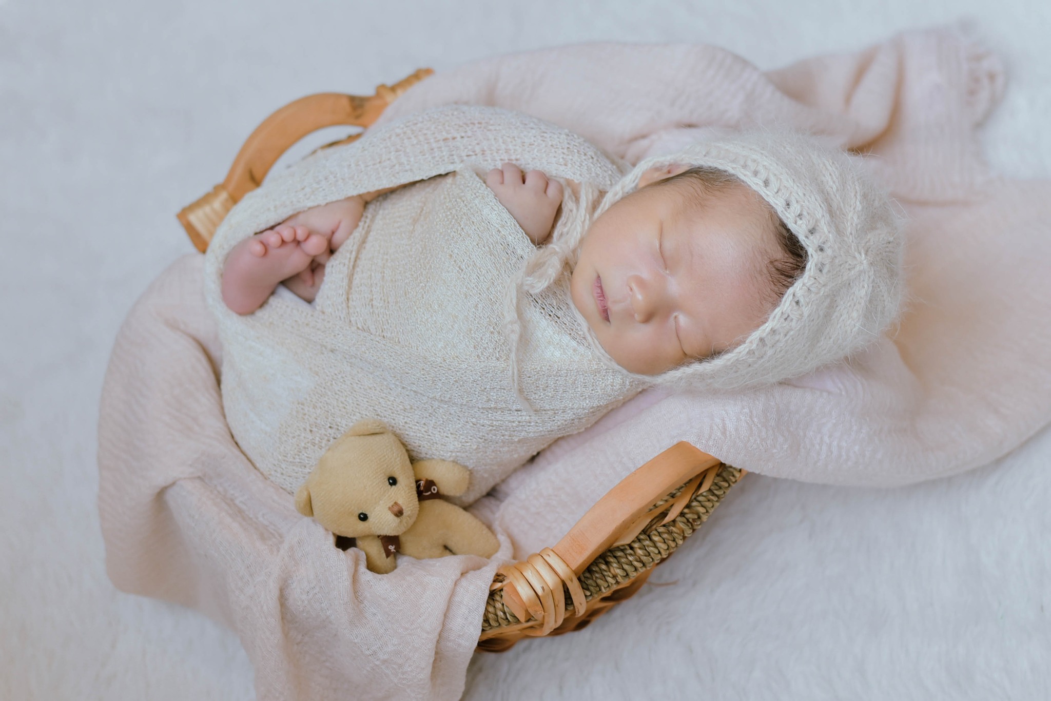 Newborn in basket